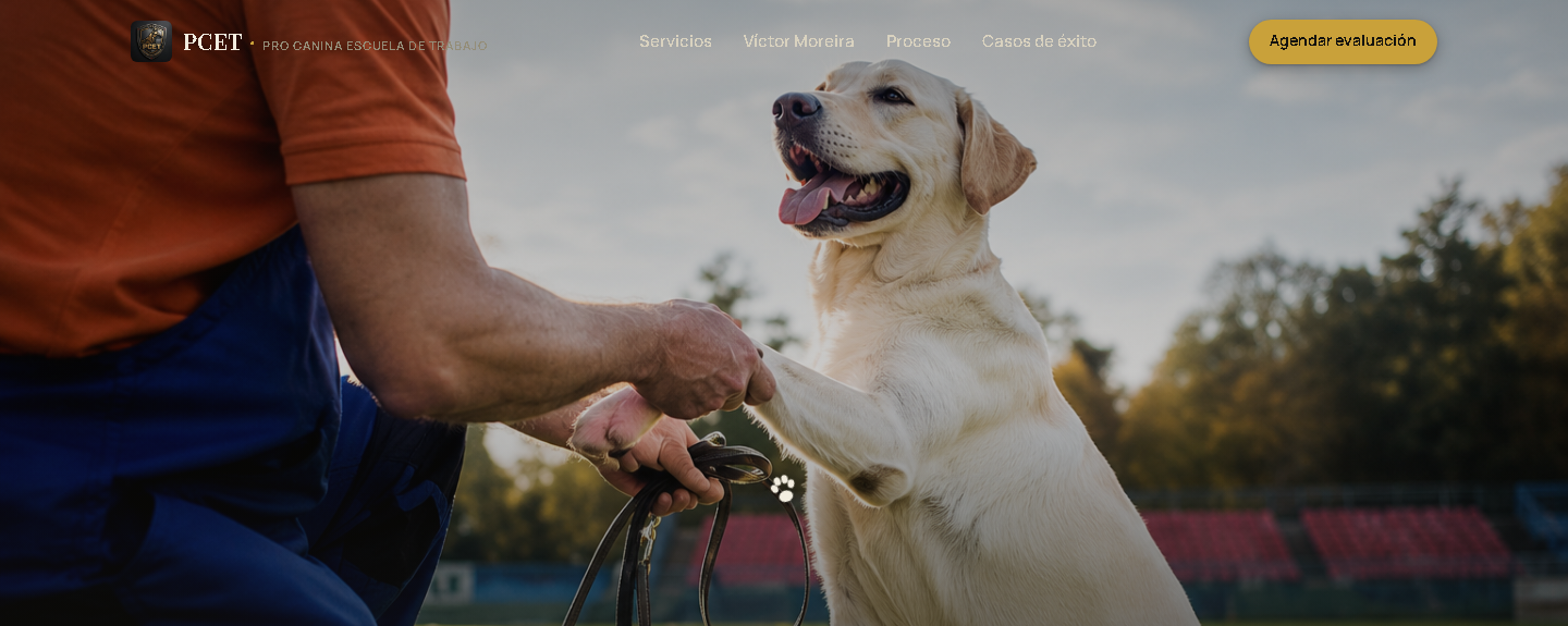 Sitio web para escuela de entrenamiento canino